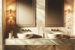 Lavabos con efecto mármol: La elegancia clásica que perdura en el tiempo.