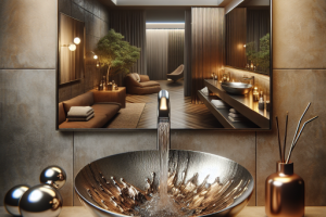 Lavabos con efecto metalizado: Un toque de glamour en tu baño.