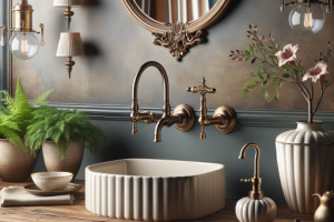 Lavabos con grifos de estilo vintage: Elegancia clásica reinventada.