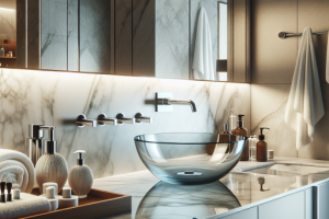 Lavabos de cristal templado: Elegancia y durabilidad combinadas.